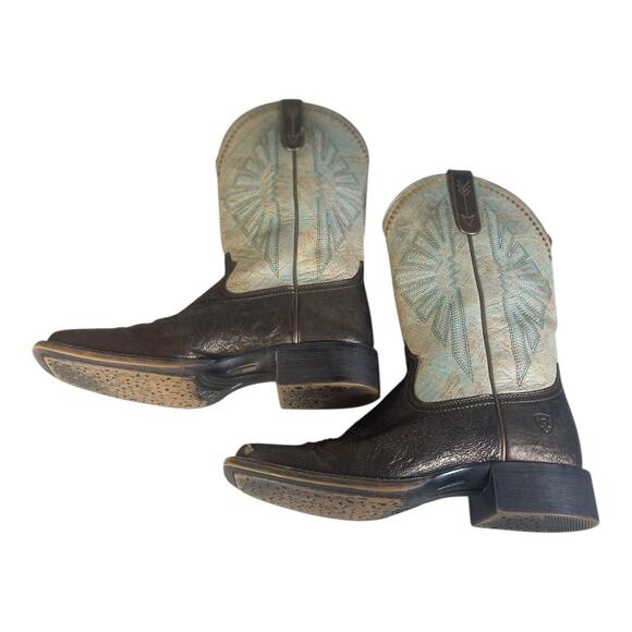 Ariat Women’s Round Up Rio Dark Bronze Leather Western Boots Size-8.5B - Picture 5 of 13